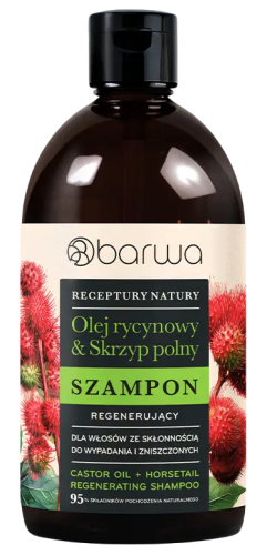 Szampon olej rycynowy & skrzyp polny regenerujący 380ml BARWA RECEPTURY NATURY