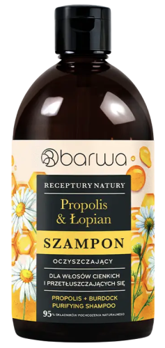 Szampon propolis & łopian oczyszczający 380ml BARWA RECEPTURY NATURY