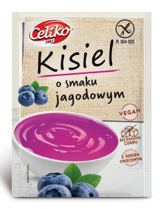 Kisiel o smaku jagodowym bezglutenowy bez dodatku cukru 40g CELIKO
