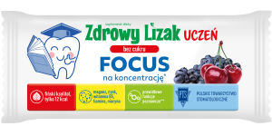 Zdrowy lizak Uczeń bez cukru Focus na koncentrację wiśniowo-jagodowy 1 szt. STARPHARMA