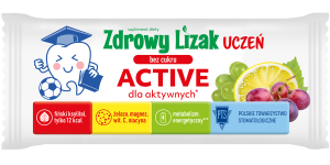 Zdrowy lizak Uczeń bez cukru Active dla aktywnych winogrono-cytryna 1 szt. STARPHARMA