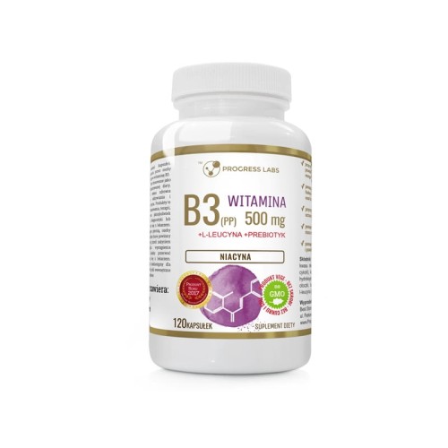 Niacyna Witamina B3 (PP) 500mg + Inulina 120 kapsułek dla Wegan.jpg